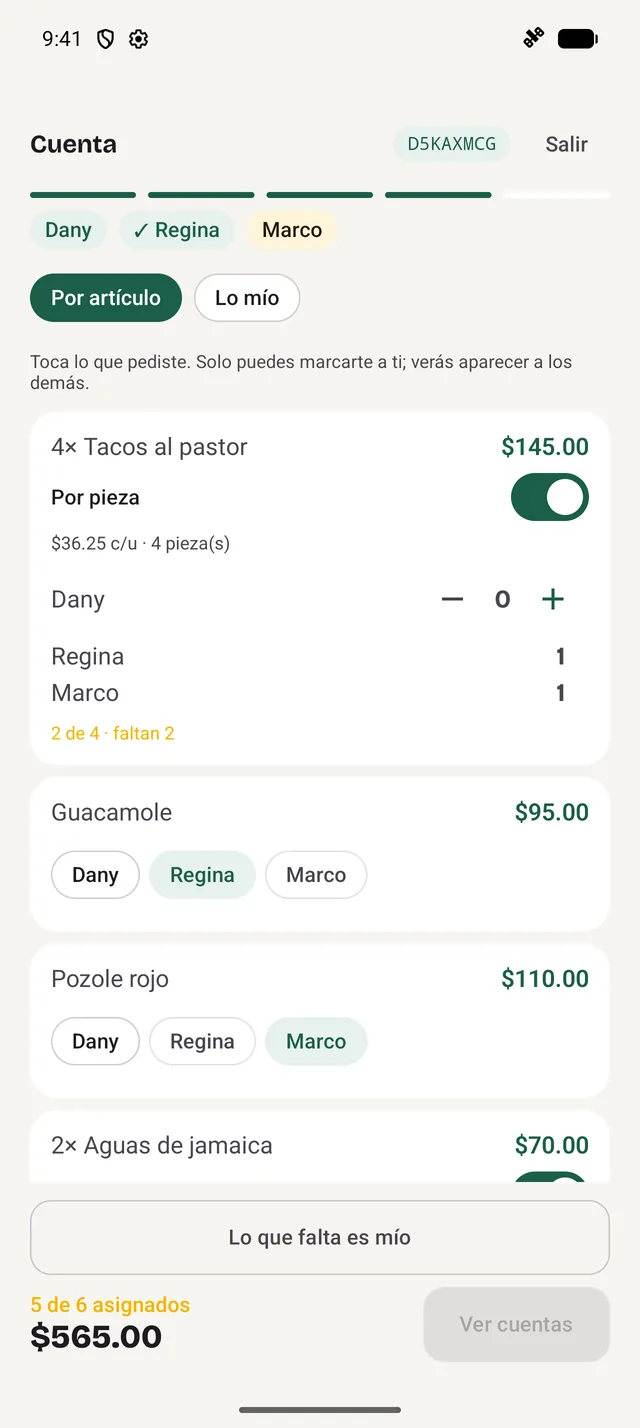 La mesa en vivo: Regina ya está lista y Marco va marcando lo suyo