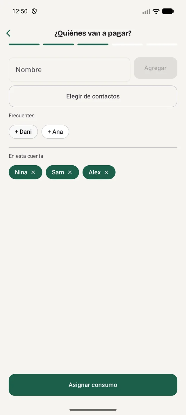 Personas de la mesa